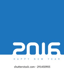 Happy new year 2016. The inscription is made out of snow. Creative greeting card design template. Universal Vector background.