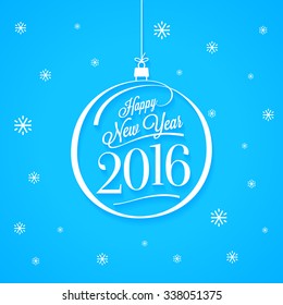 Happy New Year 2016. Lettering. Vector Illustration.