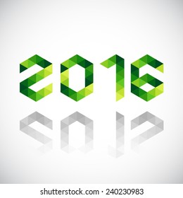 Happy New Year 2016 made in polygonal origami style - 2015 change to 2016