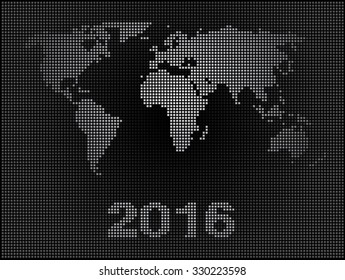 Happy New Year 2016 Map
