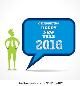 happy new year 2016 message box design vector
