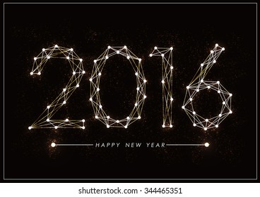 Happy new year 2016 with Molecule Trendy alphabet fonts.
