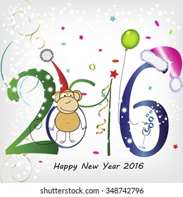 Happy New Year 2016 monkeys