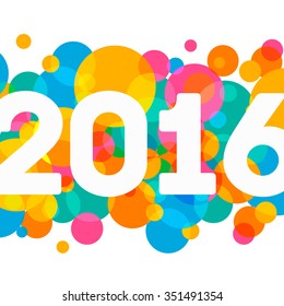 Happy New Year 2016 multicolor background for your greetings card illustration