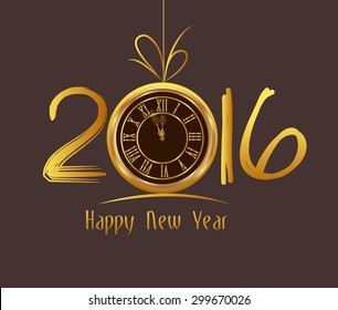 Happy New Year 2016 - Old clock