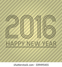 happy new year 2016 on the striped paper background eps10