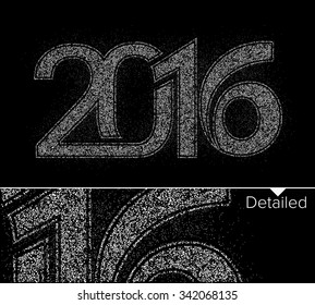 Happy new year 2016 Particles Text Design