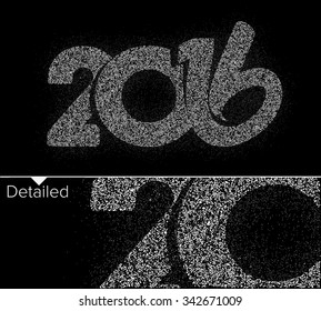 Happy new year 2016 Particles Text Design