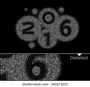 Happy new year 2016 Particles Text Design