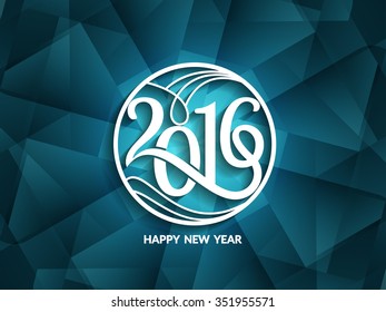 Happy new year 2016 polygonal background