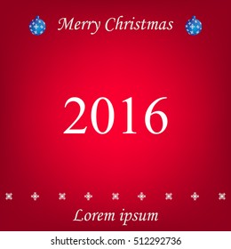 Happy new year 2016 - red vector icon 