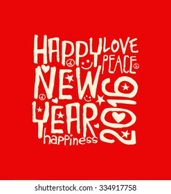 Feliz diseño retro de Año Nuevo 2016 