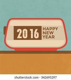 Happy New Year 2016 - Retro Flip Clock Design