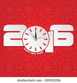 Happy new year 2016 with seamless winter pattern for your design