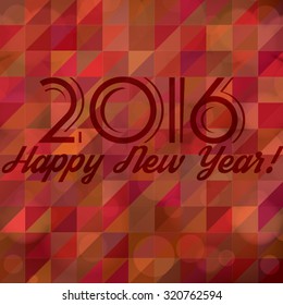 Happy New Year 2016 shine blur red background 