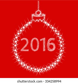 Happy New Year 2016 From Stars. Vector