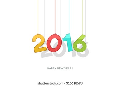 Happy New Year. 2016. Stock vector. 