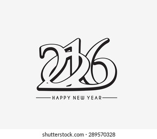 Happy new year 2016 Text Design