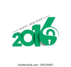 Happy new year 2016 Text Design