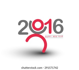 Happy new year 2016 Text Design