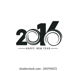 Happy new year 2016 Text Design