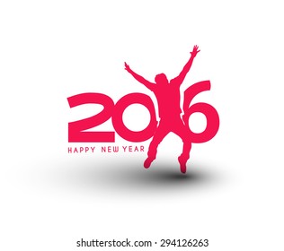 Happy new year 2016 Text Design