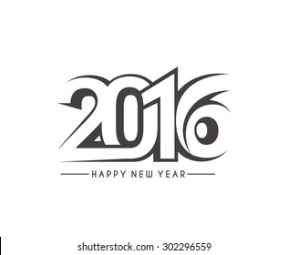 Happy new year 2016 Text Design