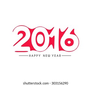 Happy new year 2016 Text Design 