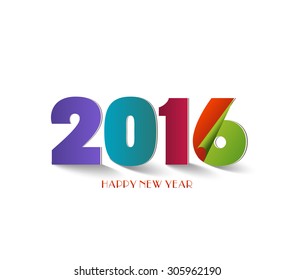 Happy new year 2016 Text Design