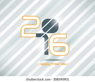 Happy New year 2016 text creative style (Vector eps10)