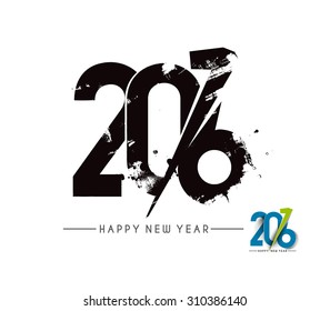 Happy new year 2016 Text Design 
