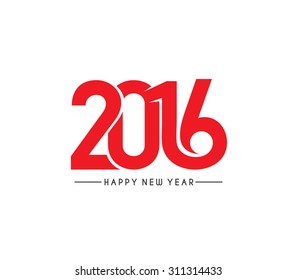 Happy new year 2016 Text Design 