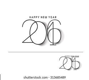 Happy new year 2016 Text Design 