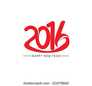 Happy new year 2016 Text Design 