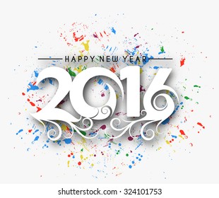 Happy new year 2016 Text Design 