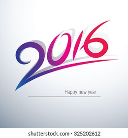 Happy new year 2016 Text Design,vector illustration