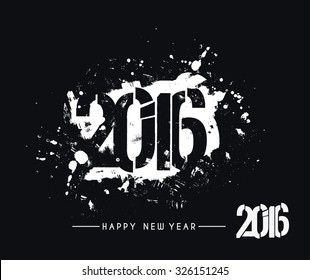 Happy new year 2016 Text Design