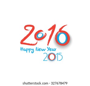 Happy new year 2016 Text Design