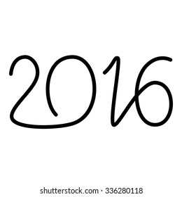 Happy new year 2016 text design on the white background
