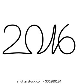 Happy new year 2016 text design on the white background