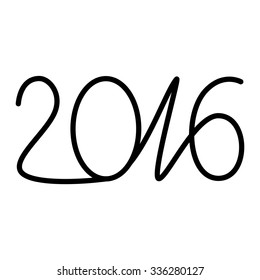 Happy new year 2016 text design on the white background