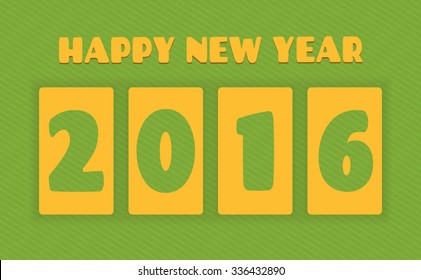 Happy new year 2016 Text design greeting card. Vector illustration