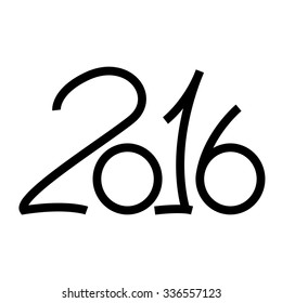 Happy new year 2016 text design on the white background