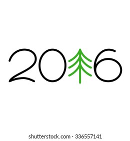 Happy new year 2016 text design on the white background