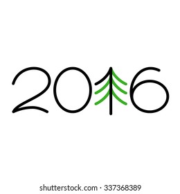 Happy new year 2016 text design on the white background
