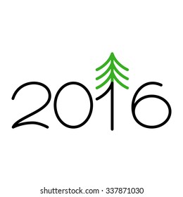 Happy new year 2016 text design on the white background