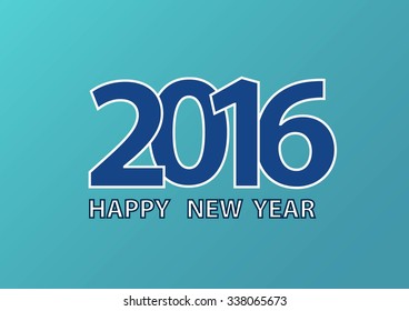 Happy new year 2016 Text Design