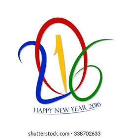Happy new year 2016 Text Design