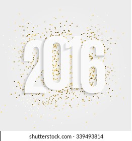 Happy new year 2016 Text Design. Vector Illustration