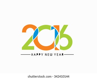 Happy new year 2016 Text Design